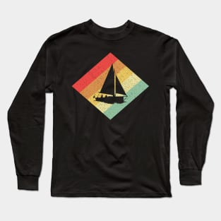 Retro Vintage 80s Sailing Gift For Sailors and Skippers Long Sleeve T-Shirt